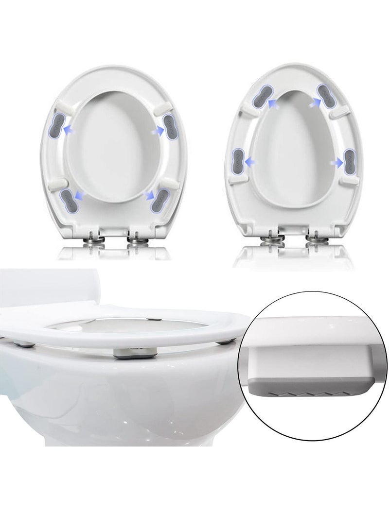 Toilet Seat Bumpers Buffers Replacement Kit, 8 Pcs White Push in Buffer Set Pads Self-Adhesive for Home, Hotel, School - Image 5
